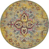 Venetian Tapestry Collection Area Rug -  Castello Round Yellow  lifestyle 14