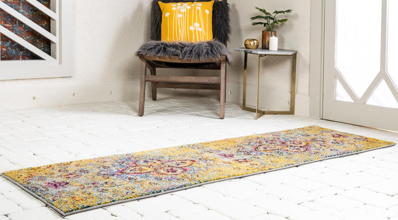 Venetian Tapestry Collection Area Rug -  Castello Runner Yellow  lifestyle 21