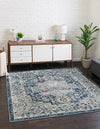 Copenhagen Dahlia Collection Area Rug -  Hellerup Square Navy Blue  lifestyle 25