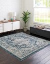 Copenhagen Dahlia Collection Area Rug -  Hellerup Square Navy Blue  lifestyle 28