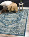 Copenhagen Dahlia Collection Area Rug -  Hellerup Rectangle Navy Blue  lifestyle 4