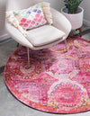 Caribbean Breeze Collection Area Rug -  Lucia Round Pink  lifestyle 55