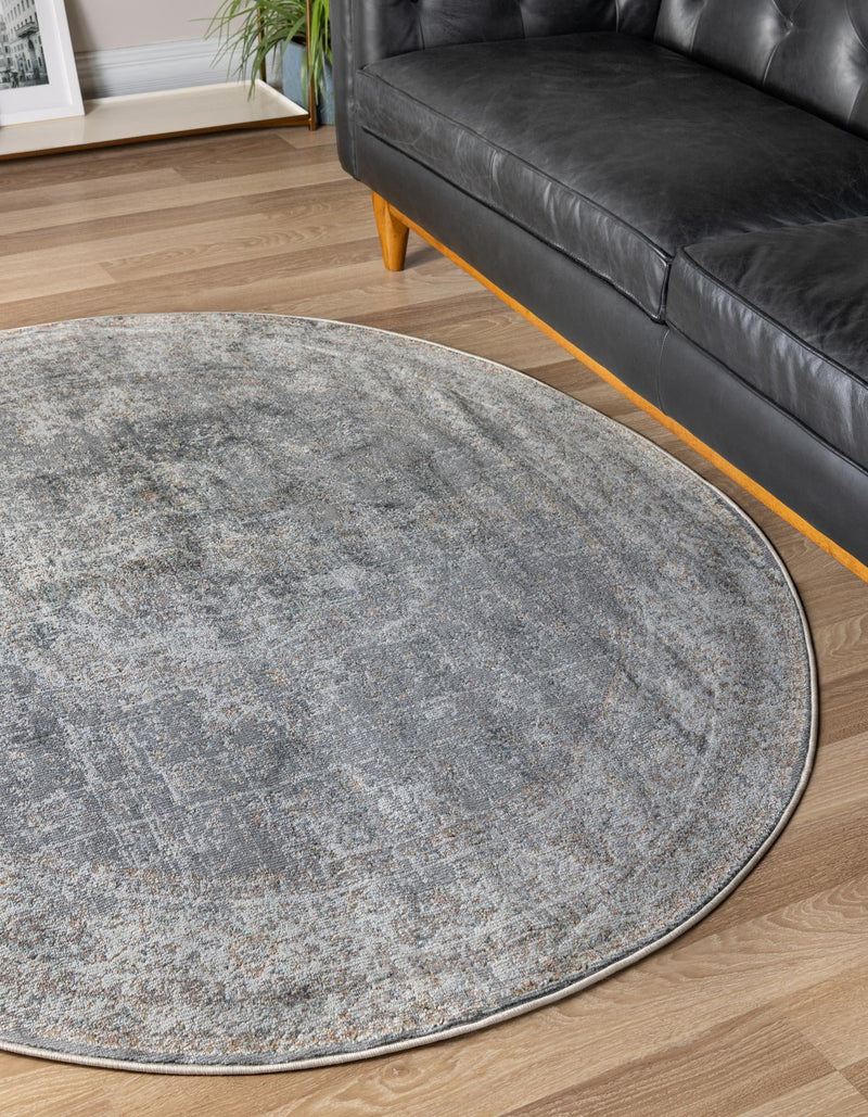 Caribbean Breeze Collection Area Rug -  Utila Round Fume Gray  lifestyle 27