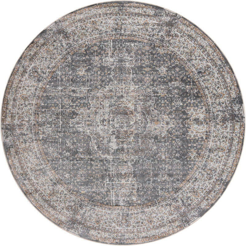 Caribbean Breeze Collection Area Rug -  Utila Round Fume Gray  lifestyle 17