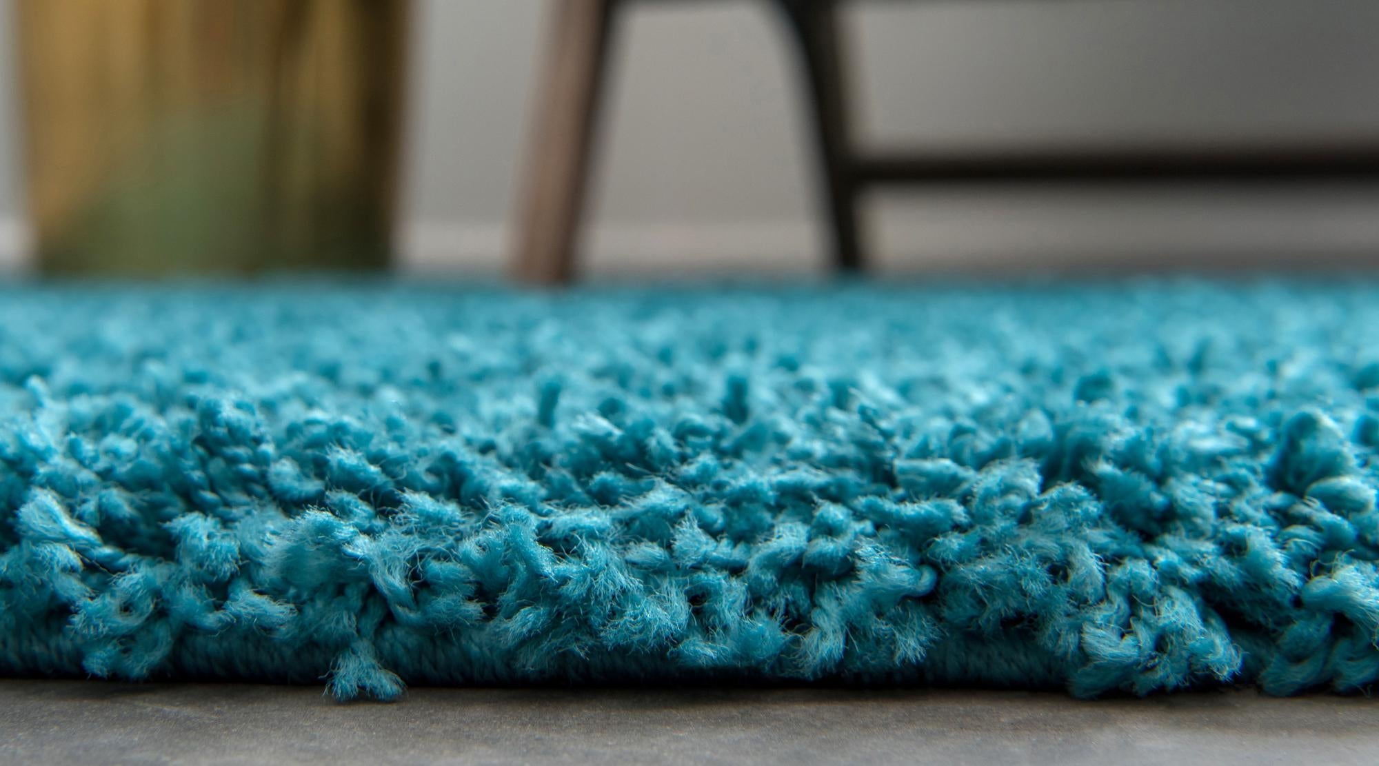 Plush Oasis Collection Area Rug - Serenity (Deep Aqua Blue)