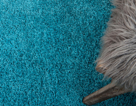 Plush Oasis Collection Area Rug - Serenity (Deep Aqua Blue)