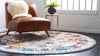 Amalfi Coast Woven Collection Area Rug -  Capri Round Multi  lifestyle 21