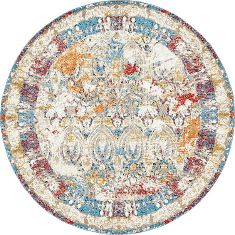 Amalfi Coast Woven Collection Area Rug -  Capri Round Multi  lifestyle 12