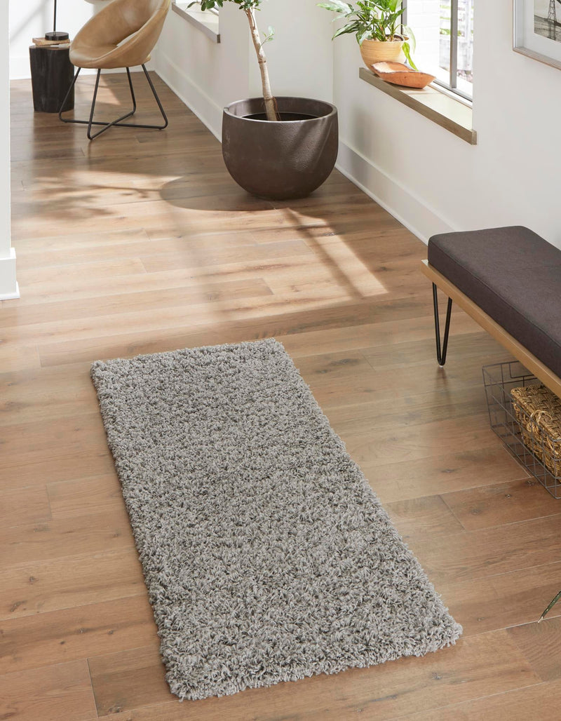 Plush Oasis Collection Area Rug - Serenity (Cloud Gray) Runner Cloud Gray  lifestyle 8