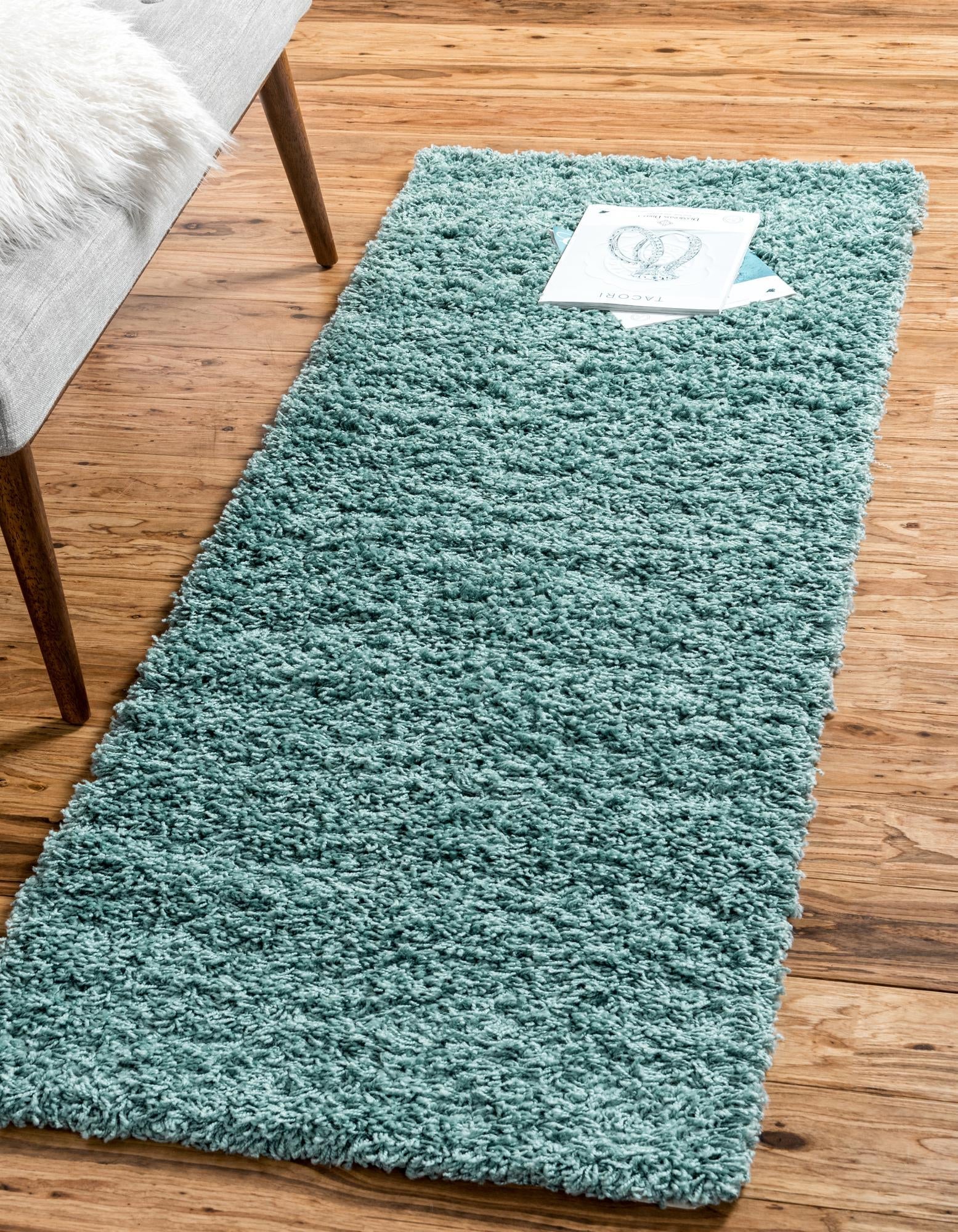 Plush Oasis Collection Area Rug - Serenity (Light Slate Blue)