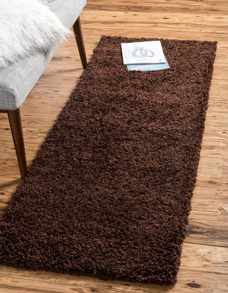 Plush Oasis Collection Area Rug - Serenity (Chocolate Brown) Runner Chocolate Brown  lifestyle 1