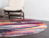 Chromatic Oasis Collection Area Rug -  Solace Round Multi  lifestyle 22