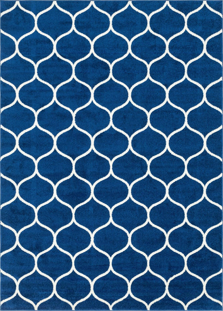 Trellis Mosaic Collection Area Rug -  Pergolatown (Navy Blue)