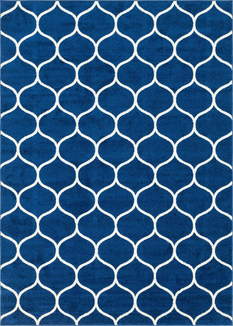 Lattice Garden Collection Area Rug -  Pergolatown (Navy Blue) Rectangle Navy Blue Main