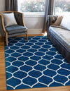 Lattice Garden Collection Area Rug -  Pergolatown (Navy Blue) Rectangle Navy Blue  lifestyle 0