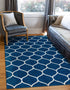 Trellis Mosaic Collection Area Rug -  Pergolatown (Navy Blue)