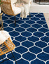 Trellis Mosaic Collection Area Rug -  Pergolatown (Navy Blue)