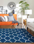 Trellis Mosaic Collection Area Rug -  Pergolatown (Navy Blue)