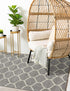 Trellis Mosaic Collection Area Rug -  Pergolatown (Light Gray)