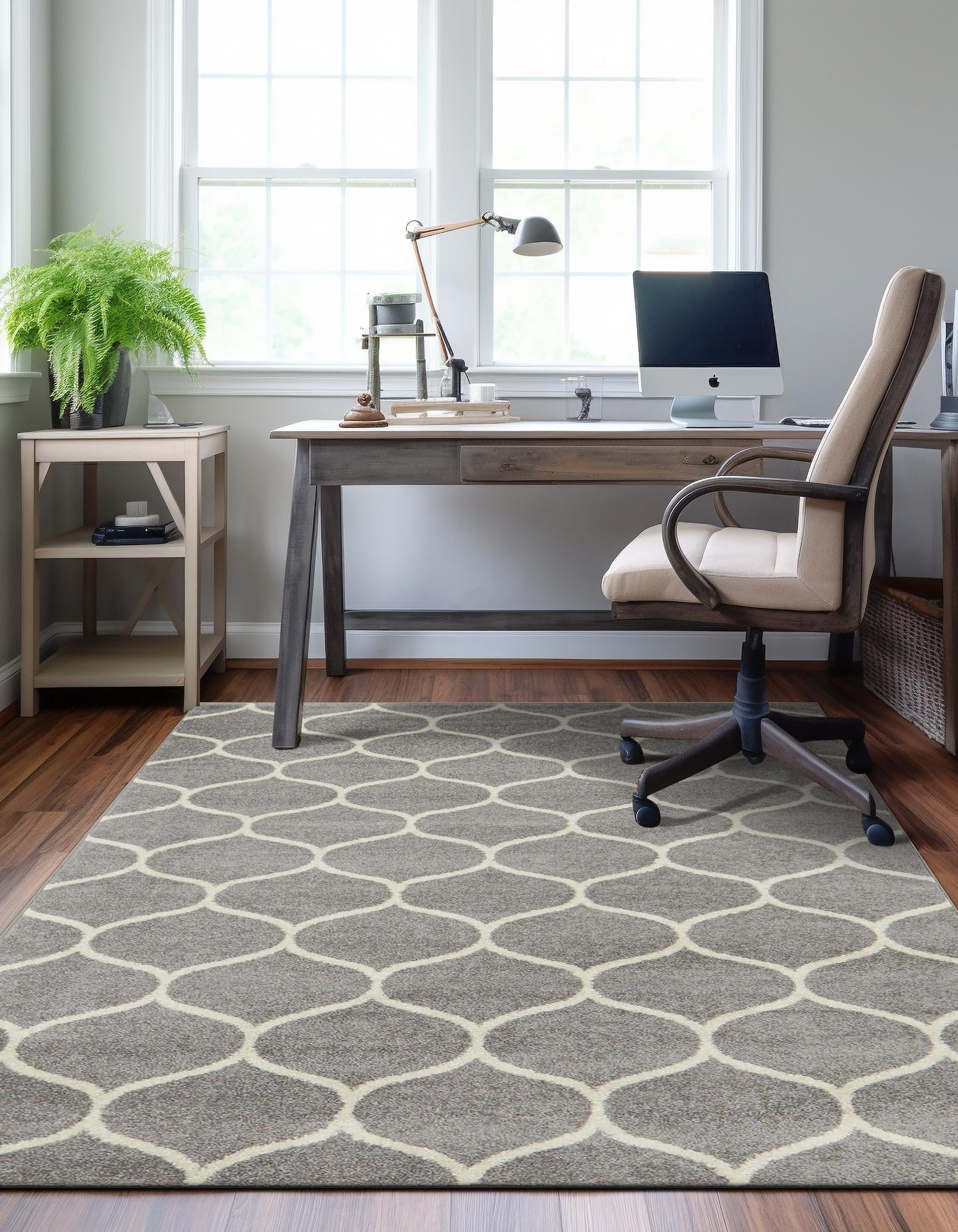 Trellis Mosaic Collection Area Rug -  Pergolatown (Light Gray)