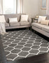 Trellis Mosaic Collection Area Rug -  Pergolatown (Dark Gray)