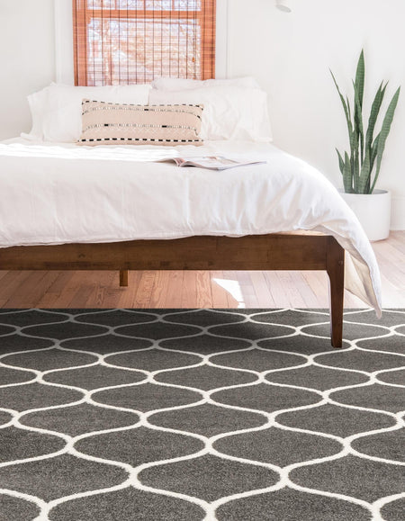 Trellis Mosaic Collection Area Rug -  Pergolatown (Dark Gray)