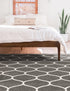 Trellis Mosaic Collection Area Rug -  Pergolatown (Dark Gray)