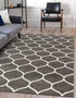 Trellis Mosaic Collection Area Rug -  Pergolatown (Dark Gray)