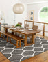 Trellis Mosaic Collection Area Rug -  Pergolatown (Dark Gray)