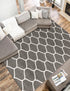 Trellis Mosaic Collection Area Rug -  Pergolatown (Dark Gray)