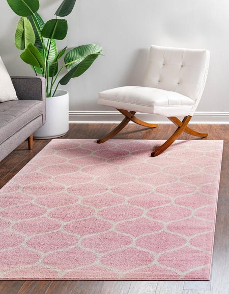 Trellis Mosaic Collection Area Rug -  Pergolatown (Light Pink)