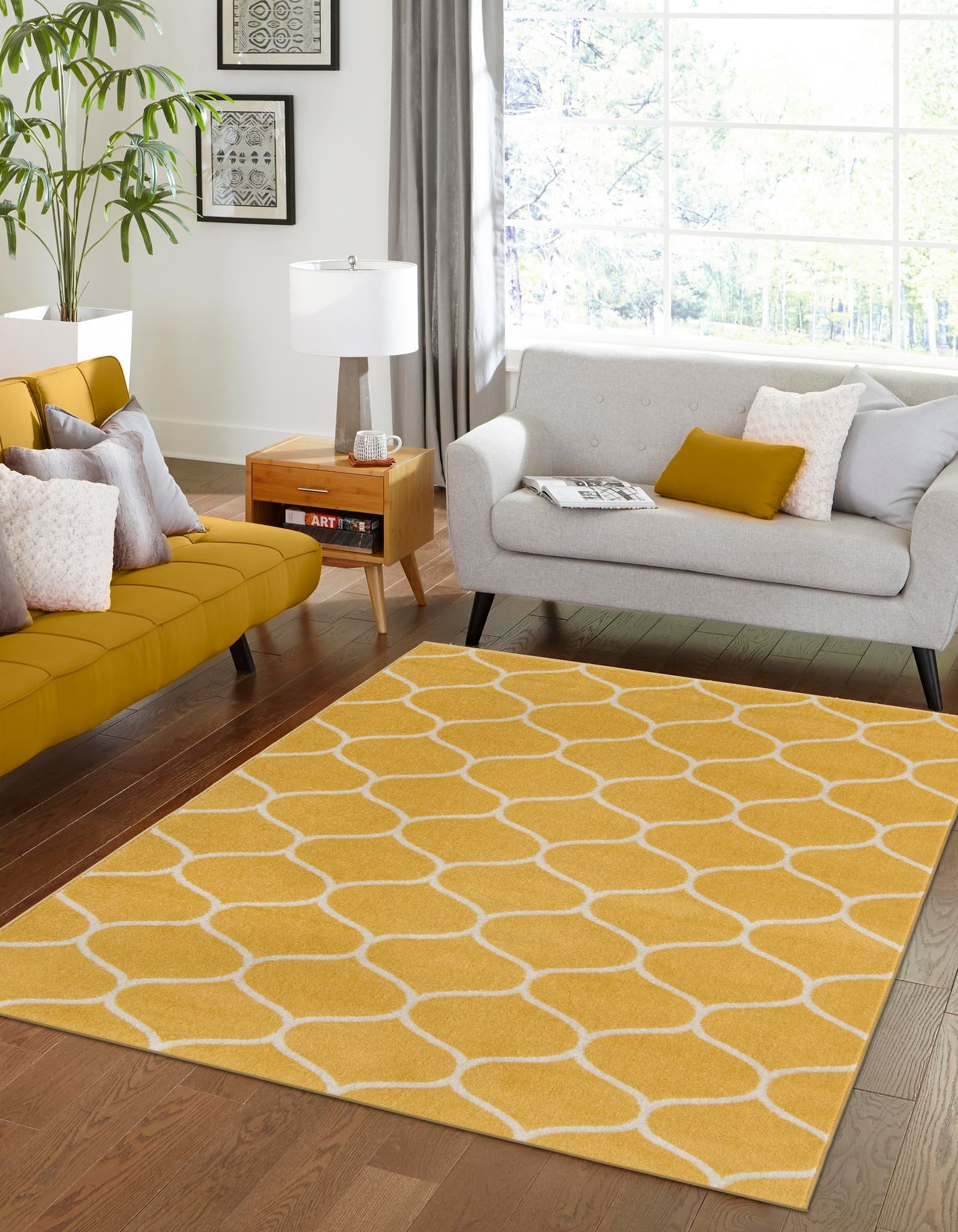 Trellis Mosaic Collection Area Rug -  Pergolatown (Yellow)