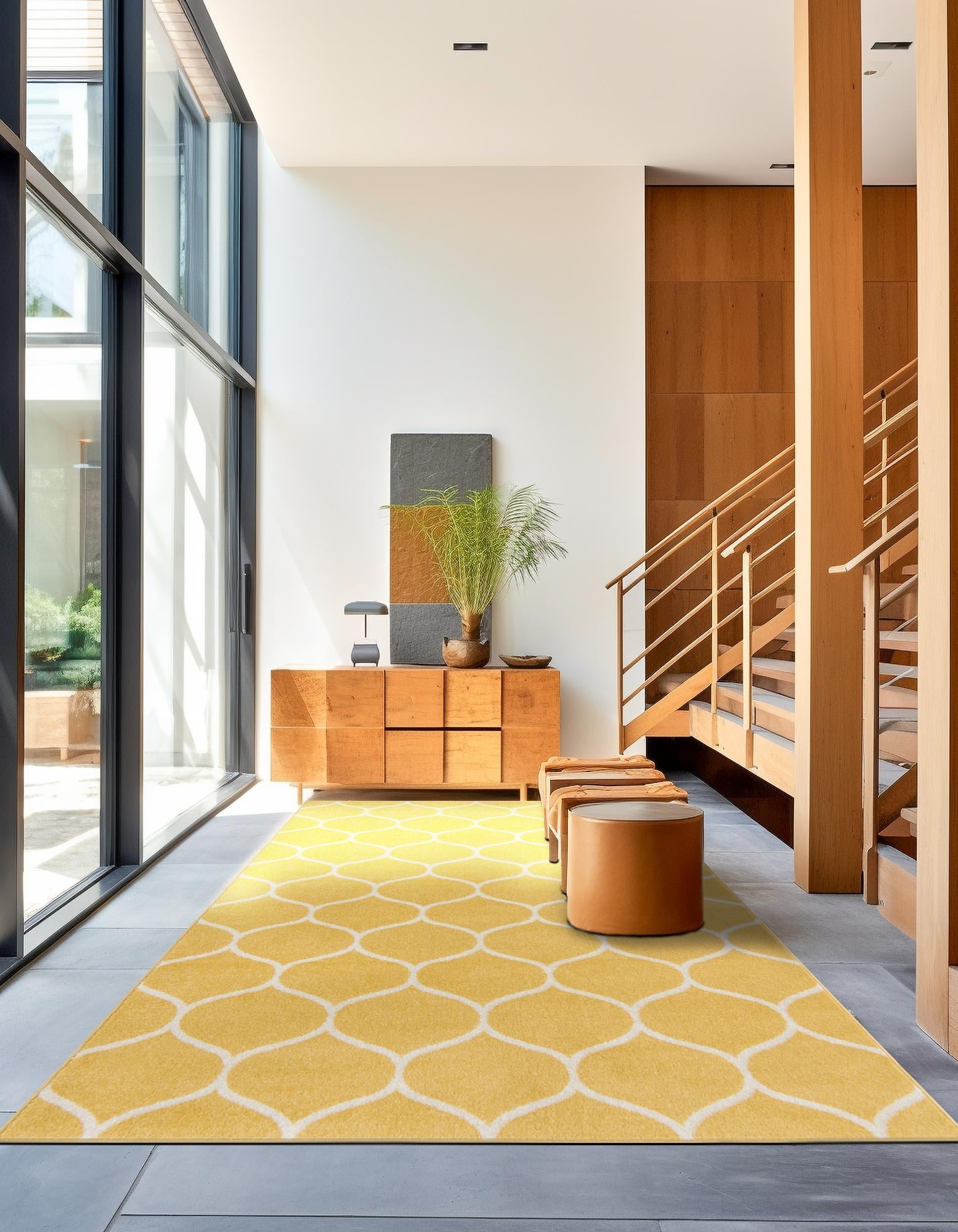 Trellis Mosaic Collection Area Rug -  Pergolatown (Yellow)