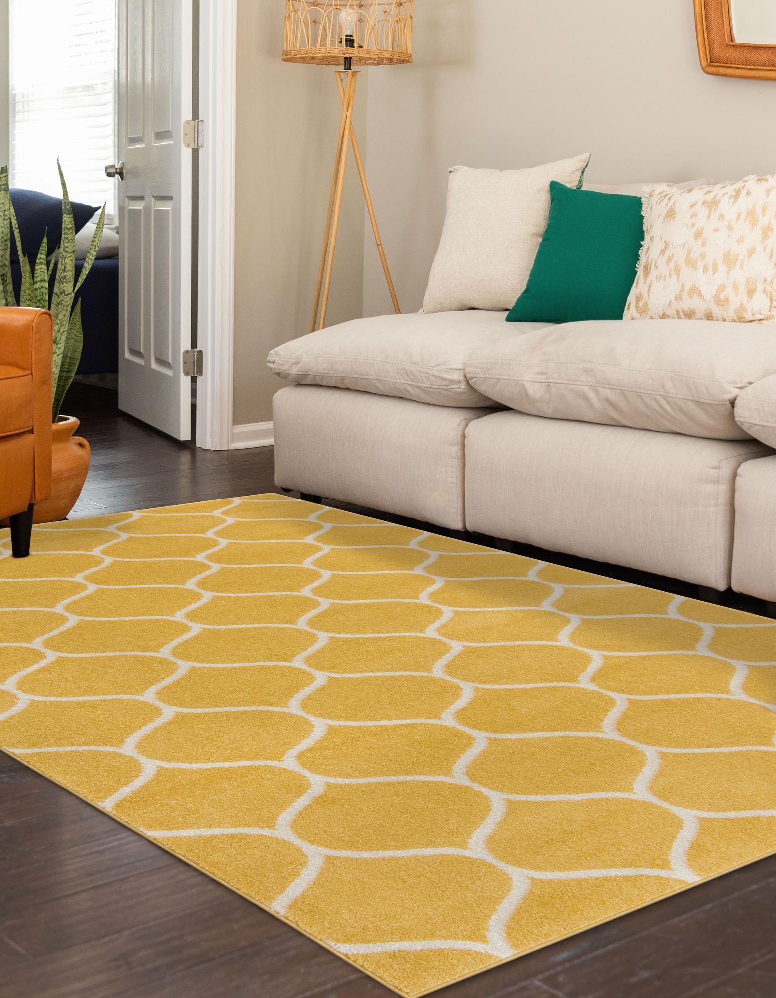 Trellis Mosaic Collection Area Rug -  Pergolatown (Yellow)