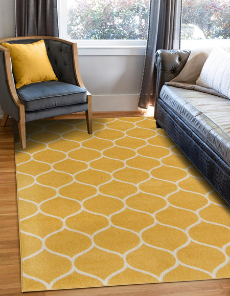 Trellis Mosaic Collection Area Rug -  Pergolatown (Yellow)