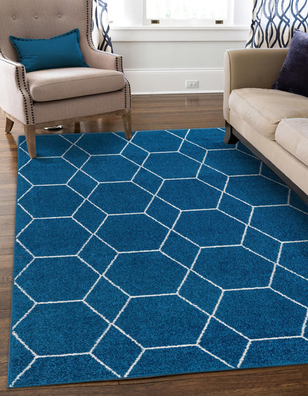 Trellis Mosaic Collection Area Rug - Arborville (Navy Blue)