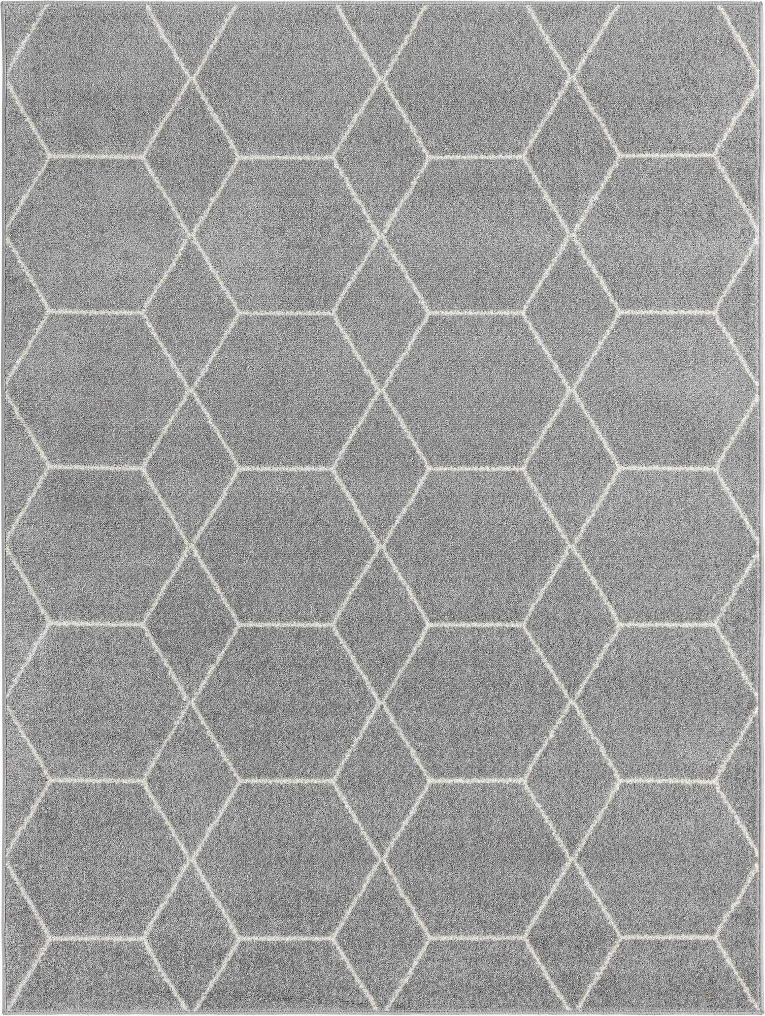 Trellis Mosaic Collection Area Rug - Arborville (Light Gray)