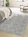 Lattice Garden Collection Area Rug - Arborville (Light Gray) Rectangle Light Gray  lifestyle 0