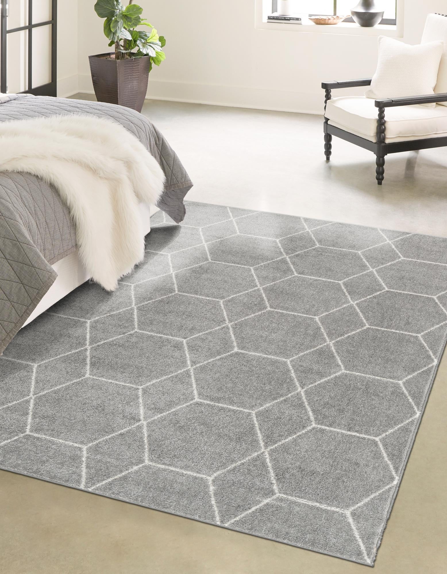 Trellis Mosaic Collection Area Rug - Arborville (Light Gray)