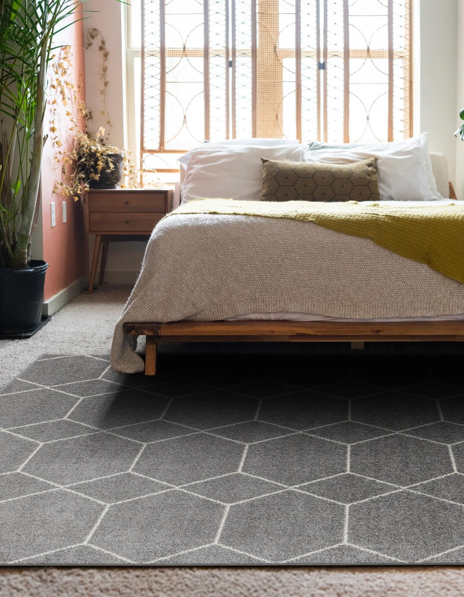 Trellis Mosaic Collection Area Rug - Arborville (Light Gray)