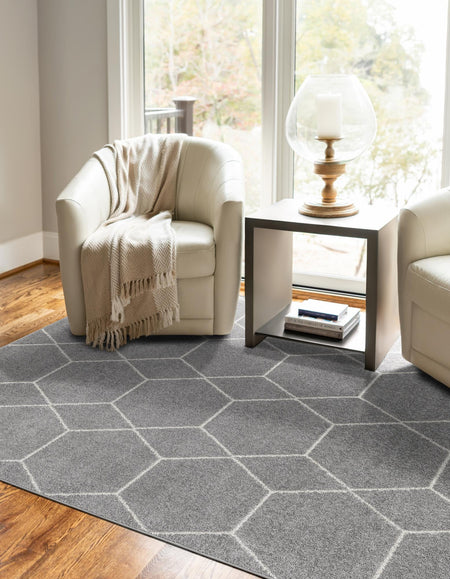 Trellis Mosaic Collection Area Rug - Arborville (Light Gray)