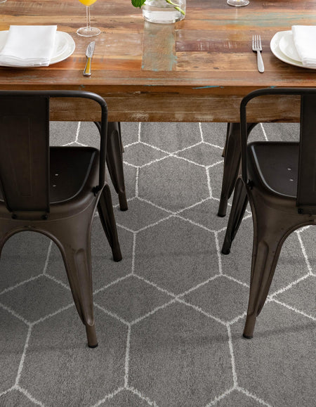 Trellis Mosaic Collection Area Rug - Arborville (Dark Gray)