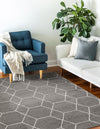 Lattice Garden Collection Area Rug - Arborville (Dark Gray) Rectangle Dark Gray  lifestyle 24