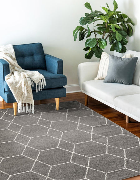 Trellis Mosaic Collection Area Rug - Arborville (Dark Gray)