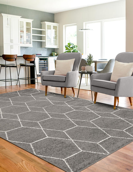 Trellis Mosaic Collection Area Rug - Arborville (Dark Gray)