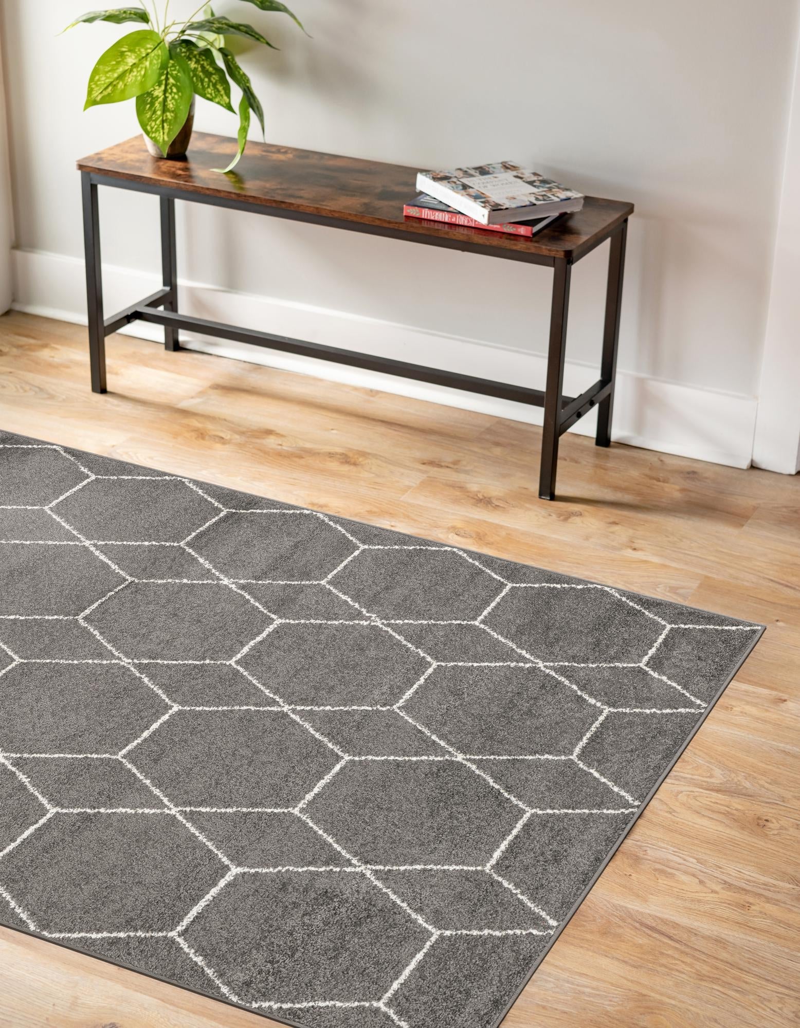 Trellis Mosaic Collection Area Rug - Arborville (Dark Gray)