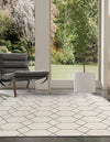 Lattice Garden Collection Area Rug - Arborville (Ivory) Rectangle Ivory  lifestyle 38