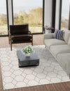 Lattice Garden Collection Area Rug - Arborville (Ivory) Rectangle Ivory  lifestyle 45