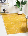 Lattice Garden Collection Area Rug - Arborville (Yellow) Rectangle Yellow  lifestyle 0