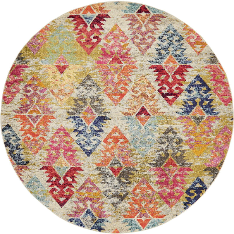 Sedona Vista Collection Area Rug -  Hopi Round Multi  lifestyle 13